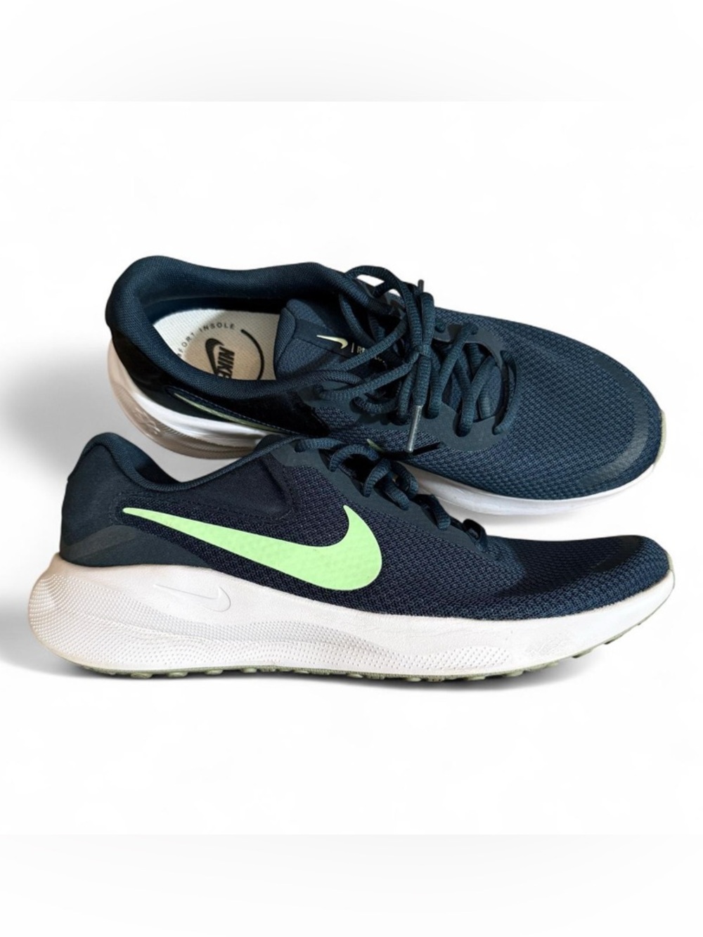 Nike Revolution 6 Running Shoes Size 9 Navy/Green